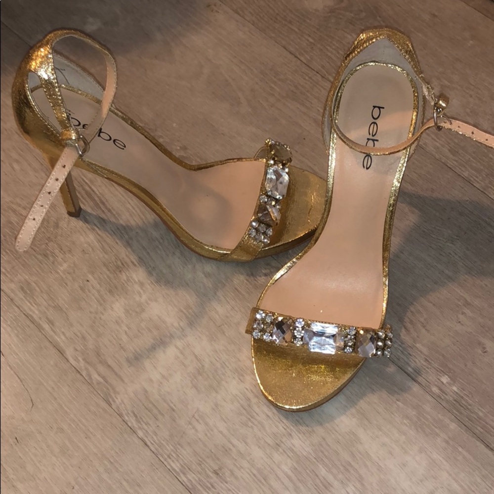 Gold Bebe Heels